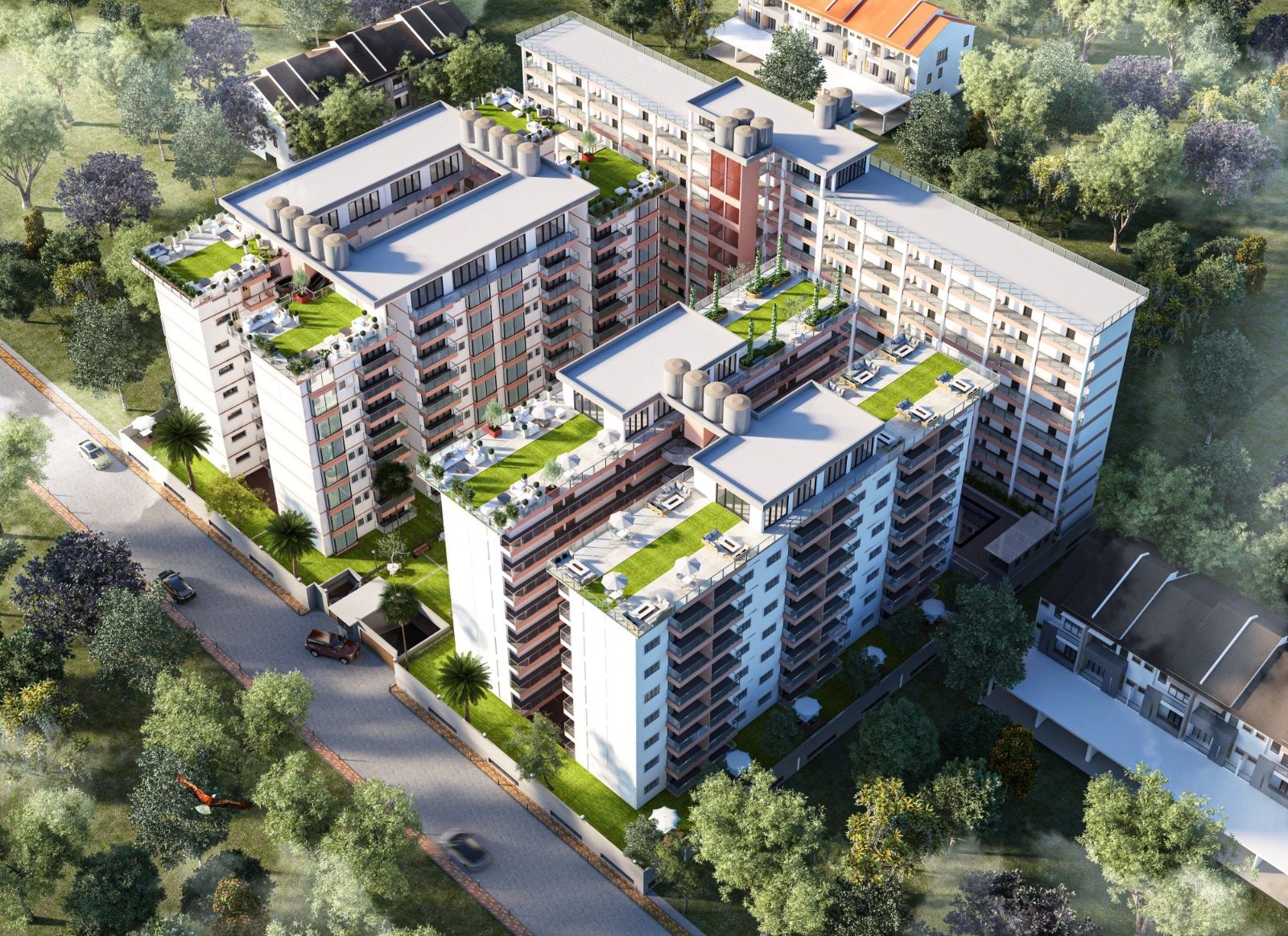 Syrich Château aerial render — apartments off USIU Road, Nairobi