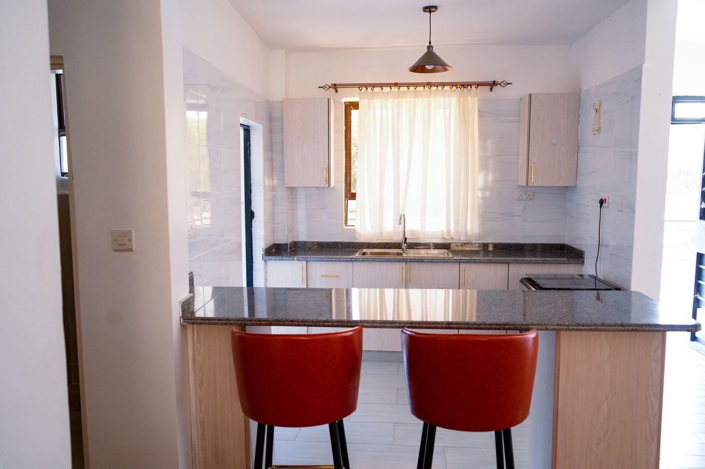One bedroom apartment kitchen at Syrich Château, Nairobi